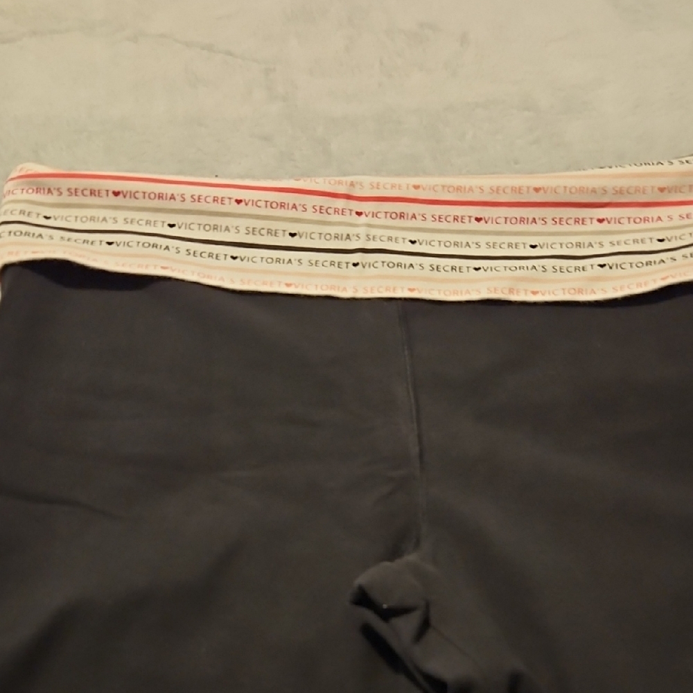 Victoria's Secret Black Leggings with Branded Waistband